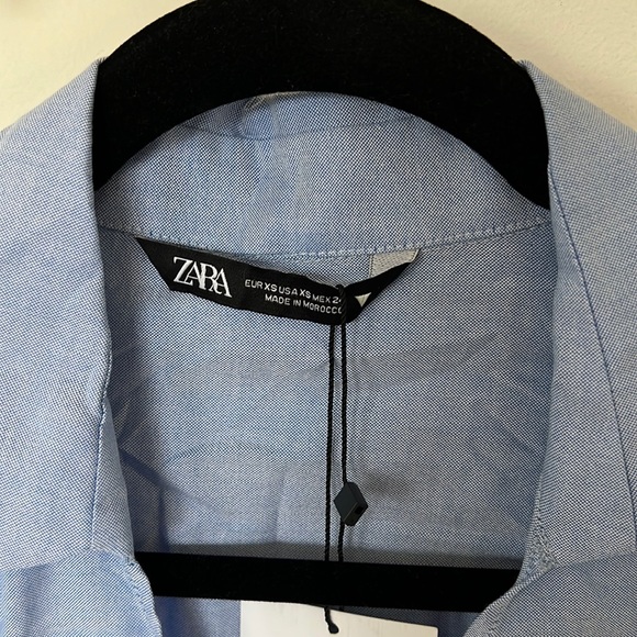Zara SKY BLUE SHIRT DRESS - Picture 10 of 10